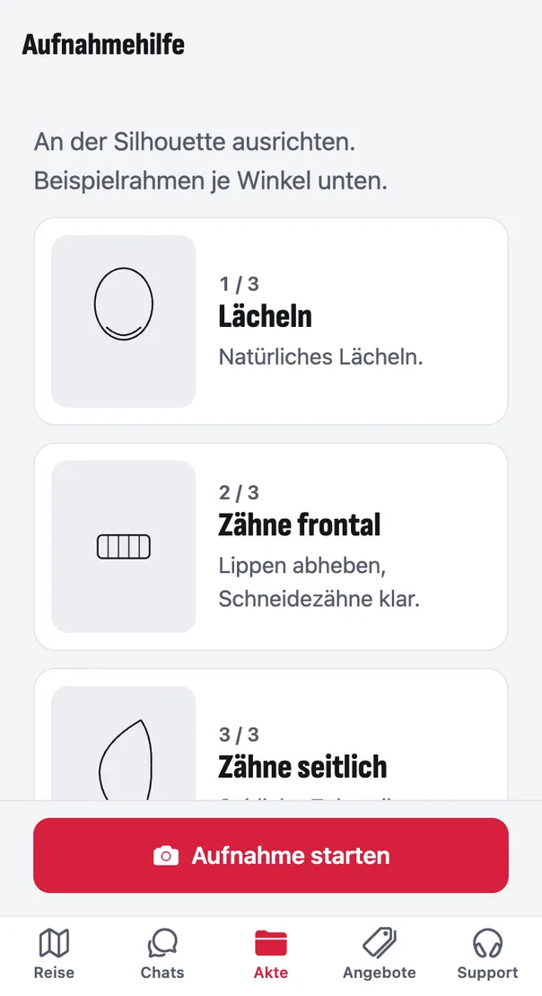 Bildschirmfoto der Patienten-App
