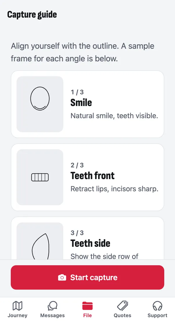 Screenshot of the patient app